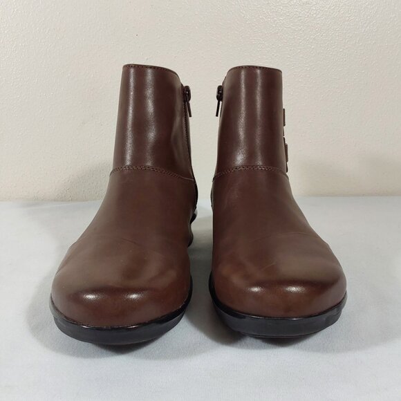 Clarks Hope Cody Brown Leather Ankle Comfort Boot Bootie - 7 - Good Condition - Picture 9 of 12